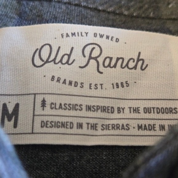 Old Ranch Brands Medium Flannel Shirt Green Blue Buffalo Check Plaid Button NWOT - Picture 4 of 4